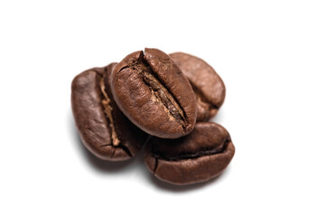 coffee beans close-up, isolate on a white background.