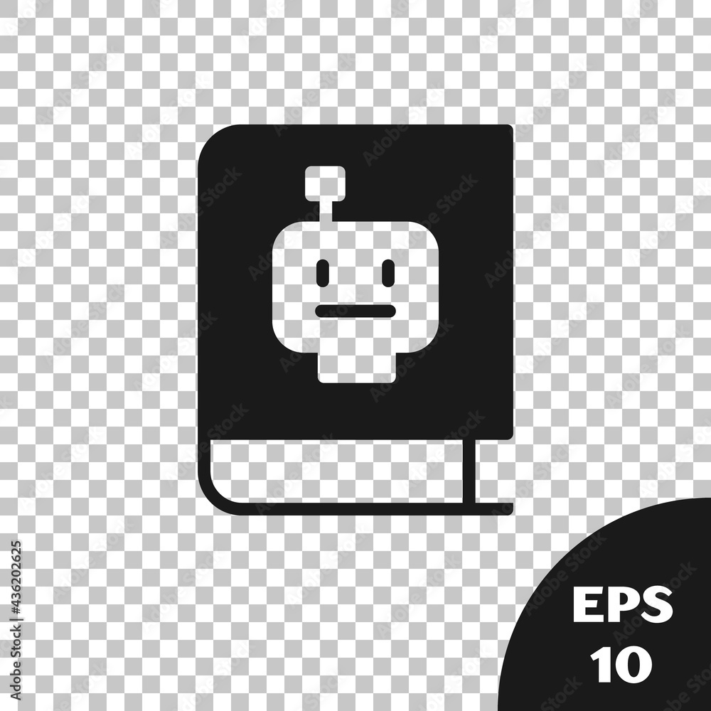 Poster black user manual icon isolated on transparent background. user guide book. instruction sign. read b