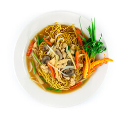 Crispy Noodles in Thick Gravy with Chicken (Xiang Jian Ji Si Mian)