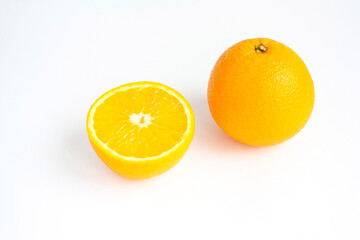 Orange and half isolated on a white background