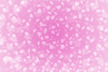 Fototapeta premium Beautiful pink falling spiral cherry blossom background.