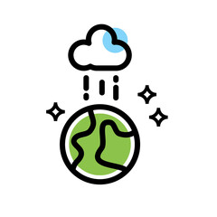 Cloud Rain on earth vector icon design