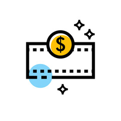 cash dollar currency vector icon