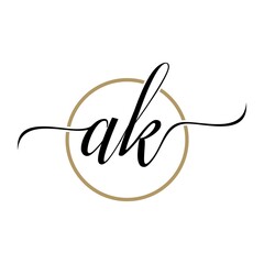 Obraz premium Simple stylish Initial Letter AK Logo designs Symbol