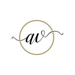 Simple stylish Initial Letter AV Logo designs Symbol
