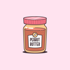 Peanut butter vector cartoon illustration