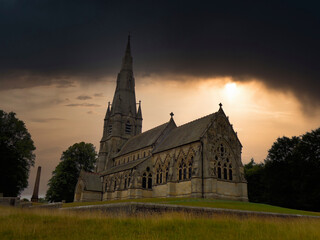 an old english chuch oustside the city