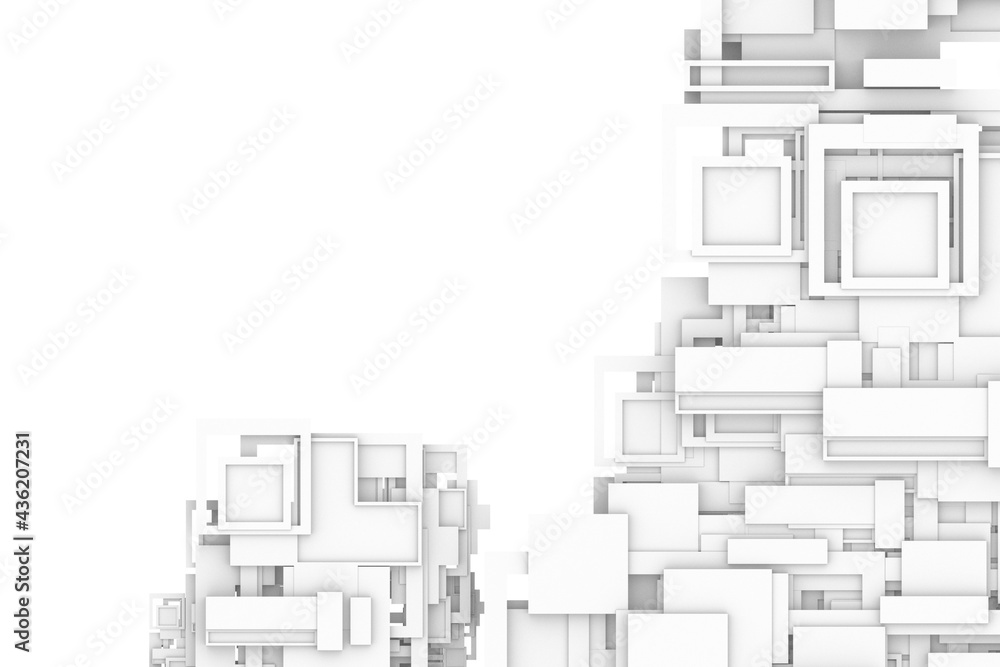 Poster 3d futuristic frame and blank space white background.3d illustration and rendering.