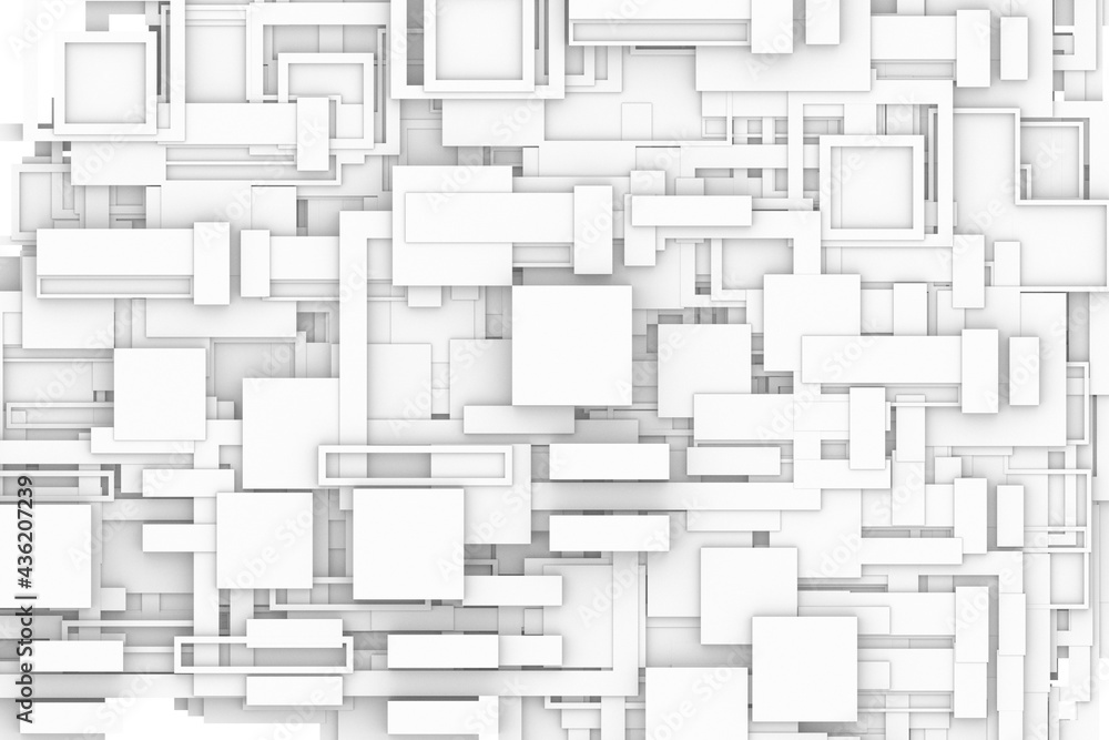 Aufkleber white 3d geometry network creative thinking background.3d illustration and rendering.