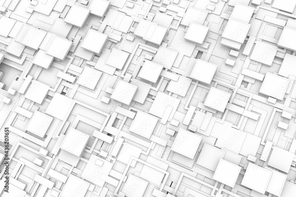 Poster hi tech modern creative structure white patterns.3d illustration and rendering.