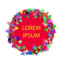 round frame made of multicolored triangles