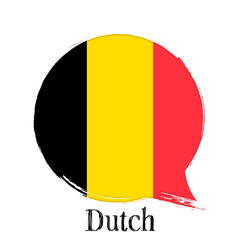 Fototapeta premium Dutch language, Belgian flag, banner with grunge brush.