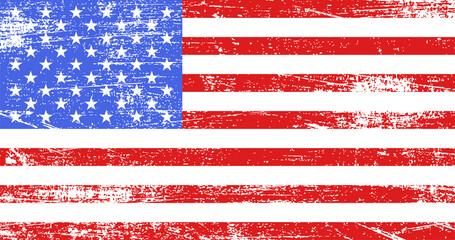 Grunge American flag background. Template for your design works.