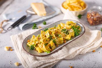 Garlic pasta with chilli flakes