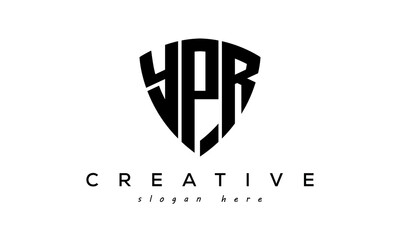 YPR letters creative logo with shield - obrazy, fototapety, plakaty