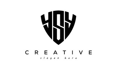 YSY letter creative logo with shield - obrazy, fototapety, plakaty