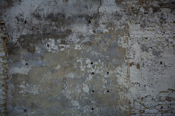 aryistic gray concrete background from old shabby plaster wall