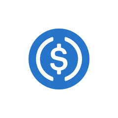 Fototapeta premium USD Coin (USDC) digital stablecoin icon.