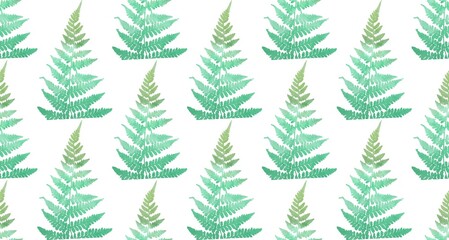 Obraz premium Seamless pattern of watercolor ferns
