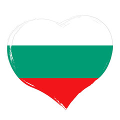 Heart symbol, Bulgarian flag, banner with grunge brush