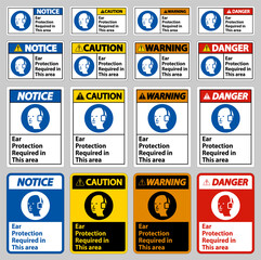 Ear Protection Required In This Area Symbol Sign