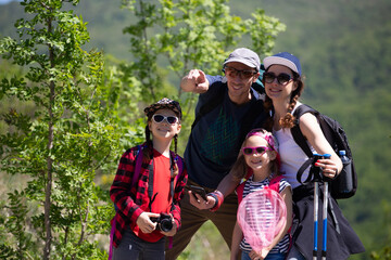 Family in a hike