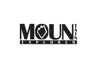 Mountain Explorer Typography Logo Design