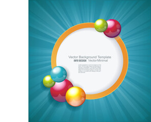 3D info banner. Vector bright sign.