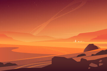 Plakat Martian minimalistic landscape