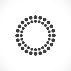 Black abstract vector circle frame halftone dots logo emblem design. Round border Icon using circle dots texture.Vector illustration EPS 10