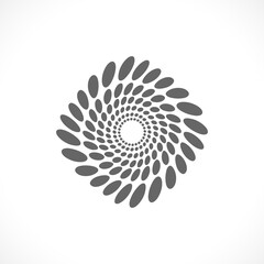 Black abstract vector circle frame halftone dots logo emblem design. Round border Icon using circle dots texture.Vector illustration EPS 10