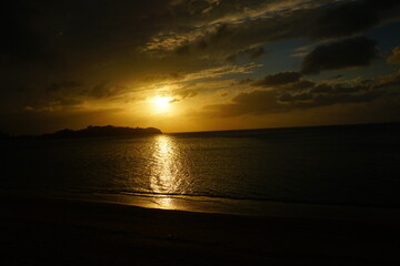Koki beach at sunset in Okinawa, Japan - 幸喜ビーチの夕日 沖縄 日本