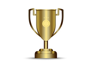 The golden trophy is very exotic and the carvings in the middle of the cup