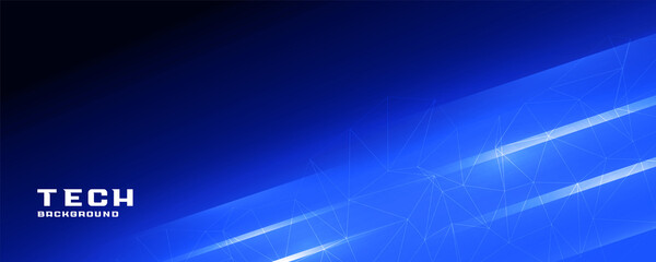 blue shiny glowing lines technology banner