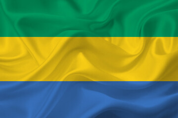 3D Flag of Gabon on fabric