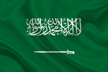 3D Flag of Saudi Arabia on fabric