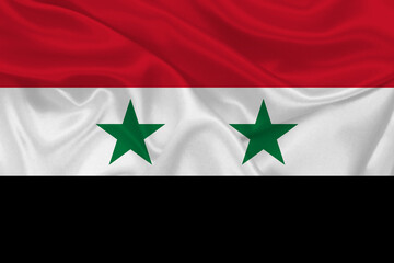 3D Flag of Syria on fabric