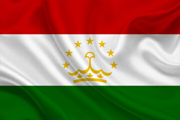 3D Flag of Tajikistan on fabric