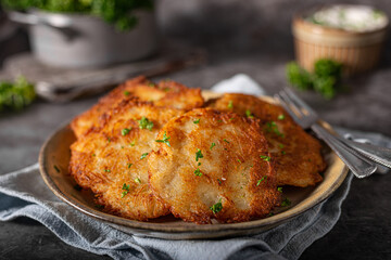 Original latkes with garlic