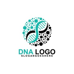 DNA vector logo design template. Structure molecule, Chromosome icon. Pictogram of Dna vector, genetic sign, elements