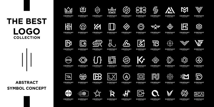 Mega logos collection, Abstract design concept for branding.	