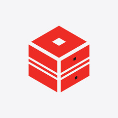 Hexagon Box orange vector design illustration