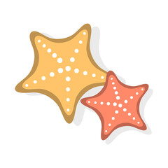 Cartoon vector illustration isolated object sea starfish