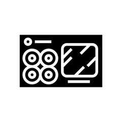 sushi box glyph icon vector. sushi box sign. isolated contour symbol black illustration - obrazy, fototapety, plakaty