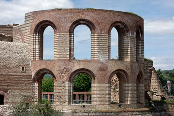 The Trier Imperial Baths are a large Roman bath complex in Trier, Germany. It is designated as part of the Roman Monuments, Cathedral of St. Peter in Trier UNESCO World Heritage.