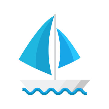 Cartoon vector illustration isolated object sailing boat