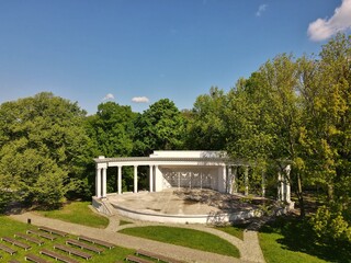 Amphitheater -  outdoor theater in park - top view - obrazy, fototapety, plakaty