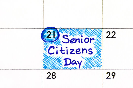 Reminder Senior Citizens Day in calendar.