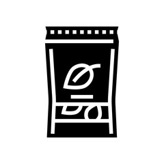 tea box glyph icon vector. tea box sign. isolated contour symbol black illustration - obrazy, fototapety, plakaty