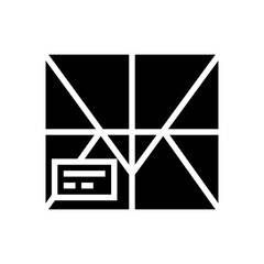 parcel box glyph icon vector. parcel box sign. isolated contour symbol black illustration - obrazy, fototapety, plakaty